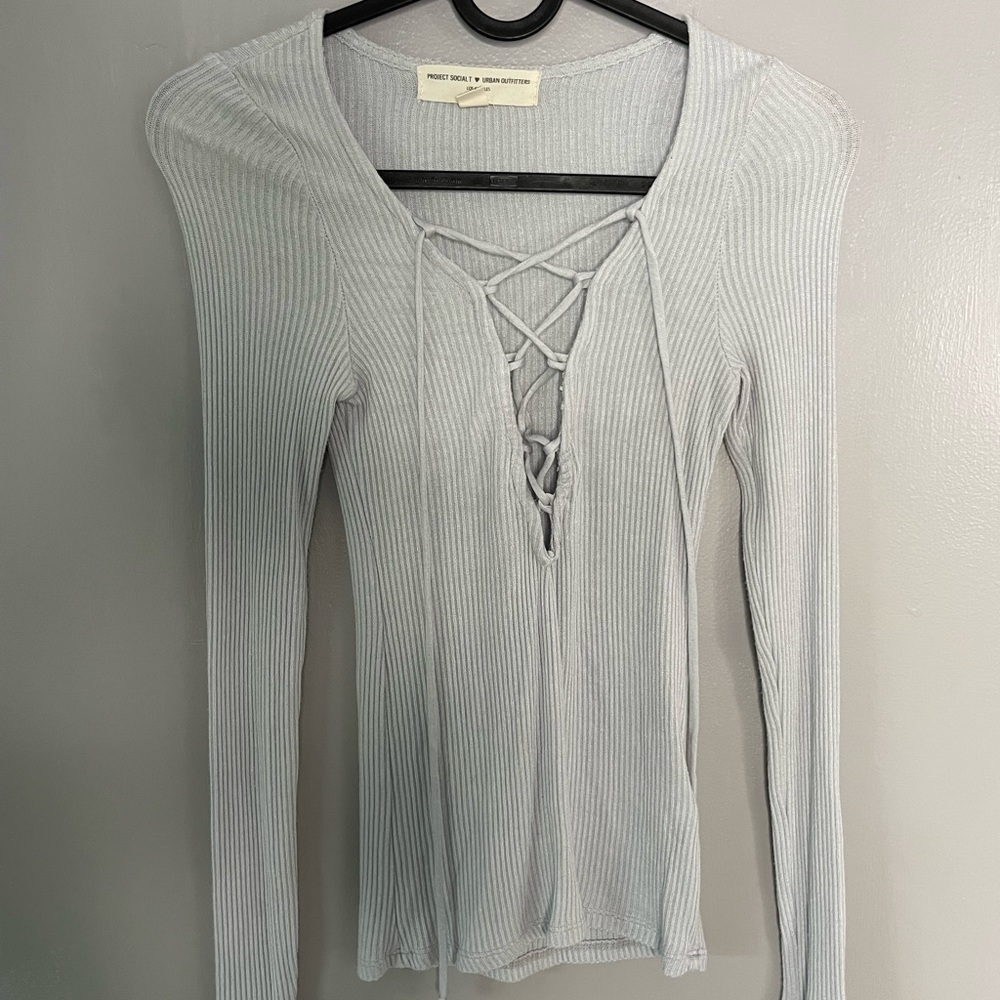 Urban Outfitters Lace Up Long Sleeve Top XS
